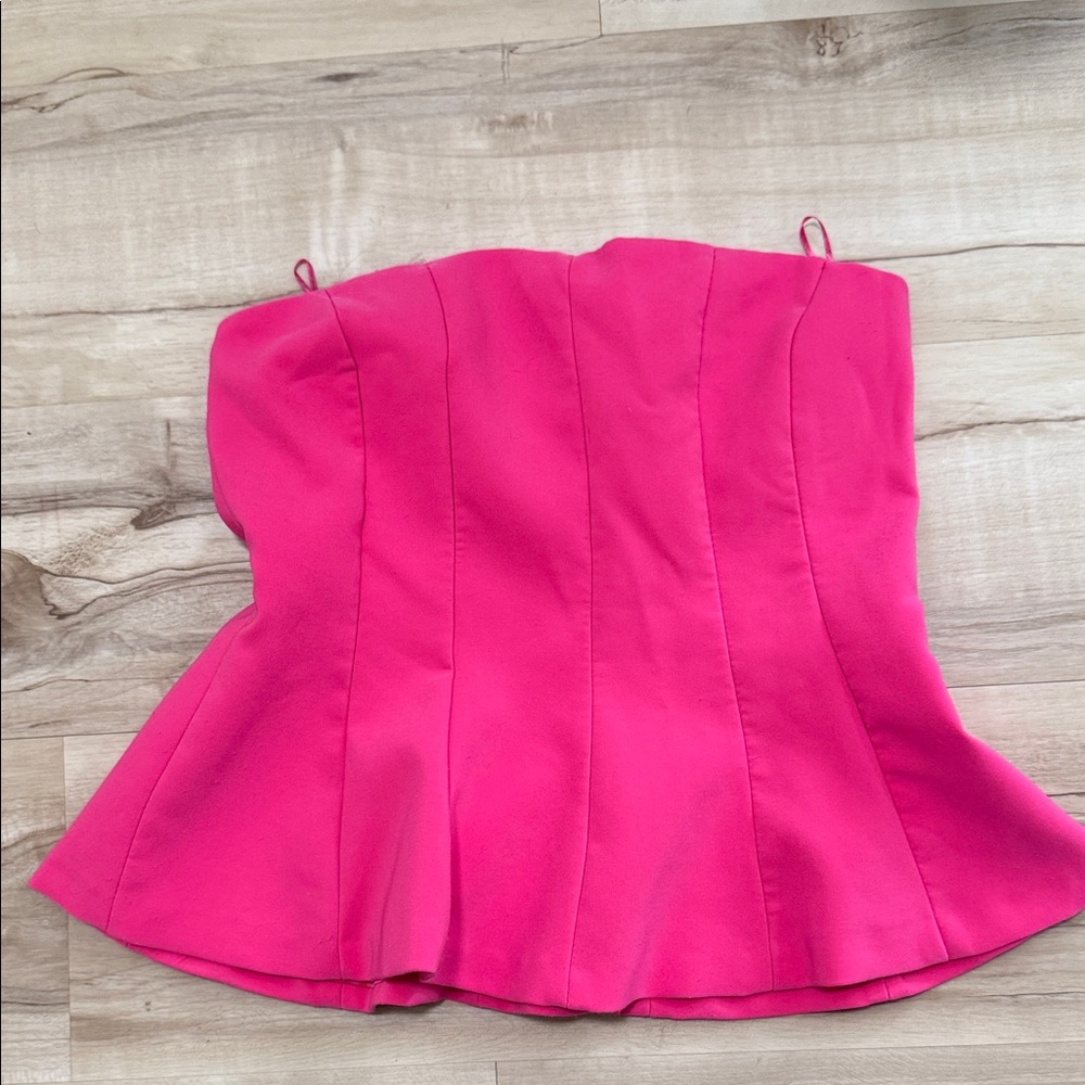 Zara Vibrant Pink Strapless Top